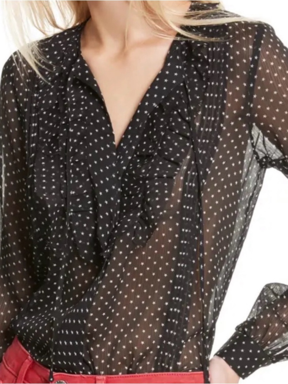L’Agence Star Print Blouse Tabitha size Small